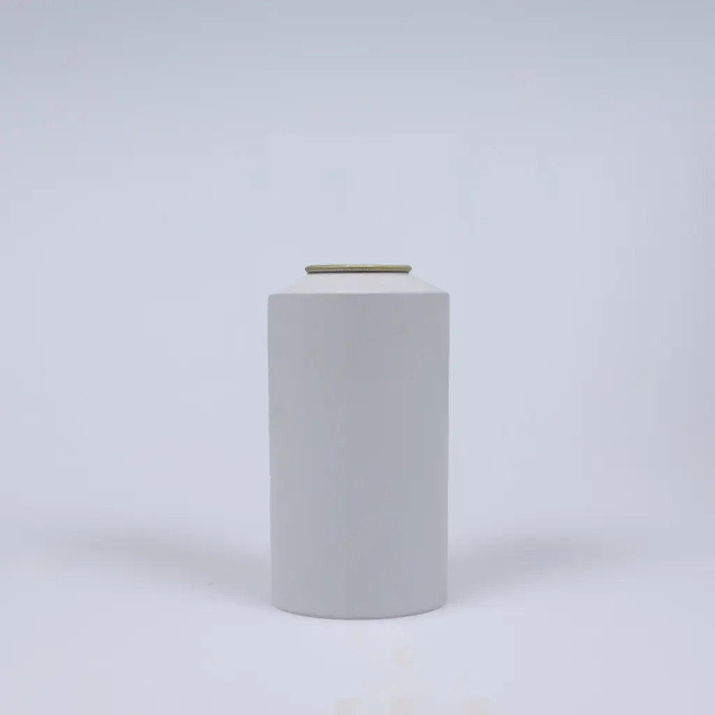Flat aluminum aerosol can, 53x120mm, White base